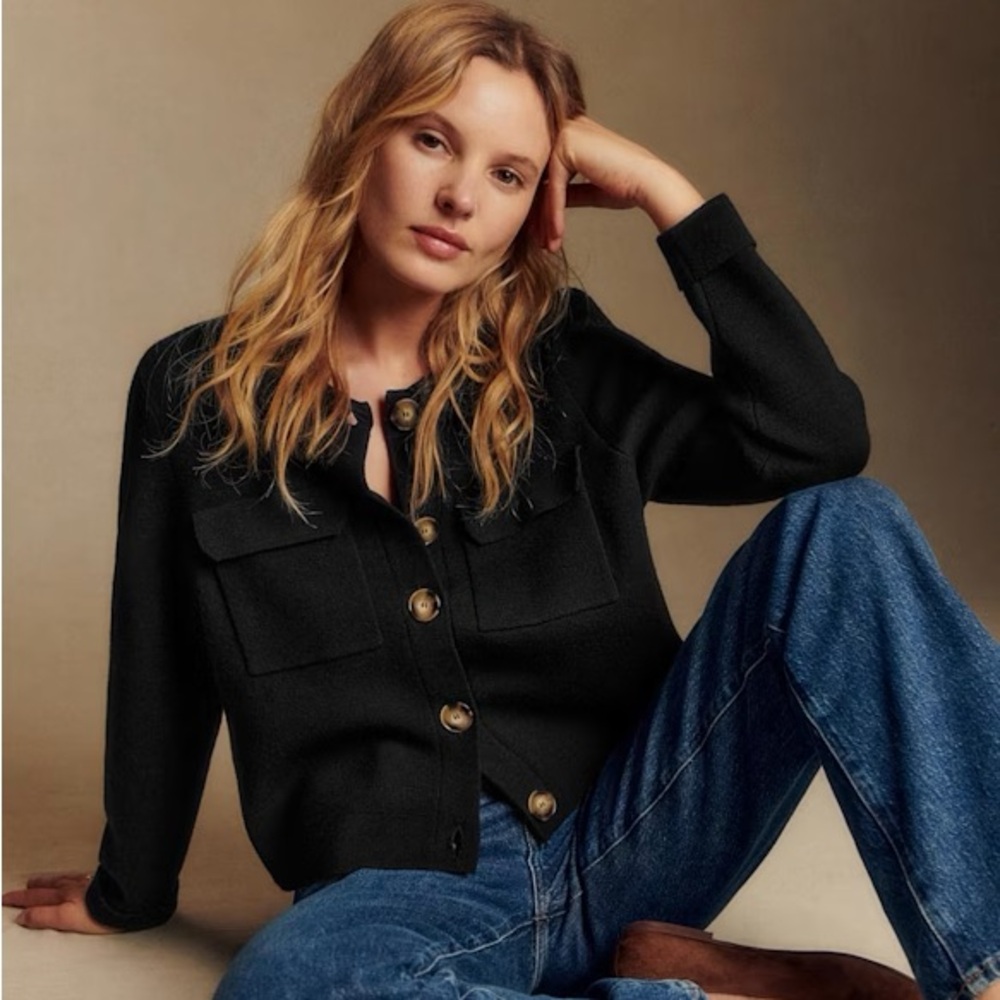 NWOT Sézane Betty Cardigan in black